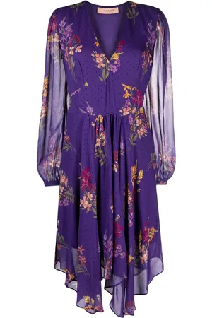 Twin-Set Vestido midi de georgette con estampado floral