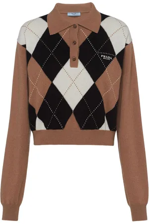 Prada Playera tipo polo con motivo en intarsia