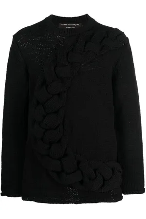 Comme des Garçons Suéter en tejido de ochos con cuello redondo