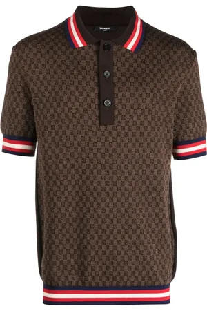 Balmain Playera tipo polo con monograma