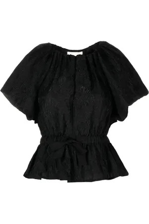 ULLA JOHNSON Blusa en jacquard con moño en la cintura