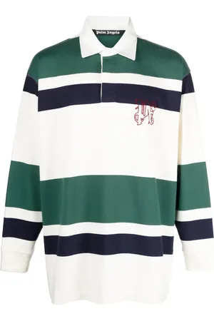 Palm Angels Playera tipo polo con rayas estampadas
