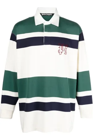 Palm Angels Playera tipo polo con rayas estampadas