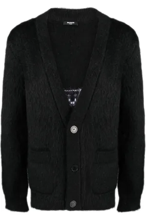 Balmain Cárdigan con logo en intarsia