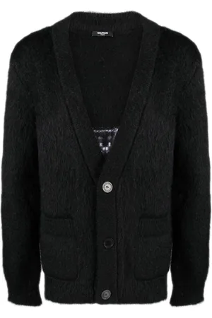 Balmain Cárdigan con logo en intarsia