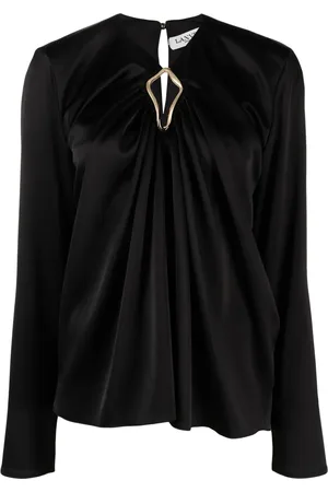 Lanvin Blusa drapeada manga larga