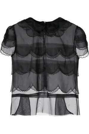Maison Margiela Blusa de seda con volantes