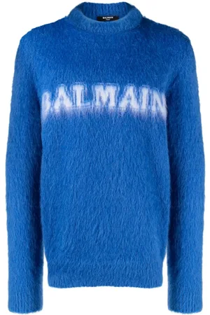 Balmain Suéter con acabado cepillado y logo estampado