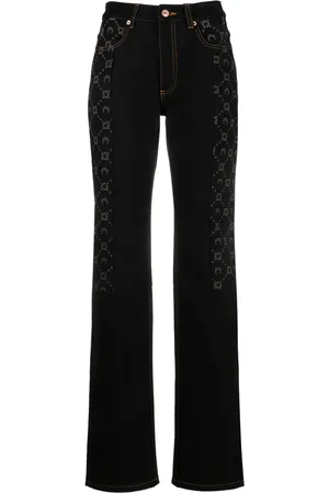 Marine Serre Jeans rectos Regenerated