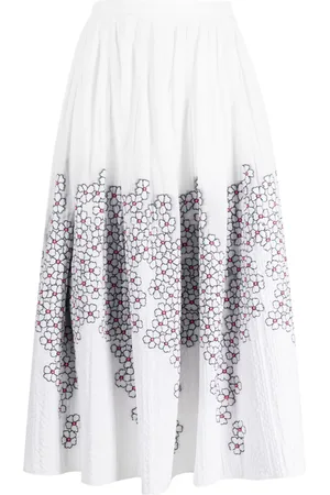 GEMY MAALOUF Falda midi con estampado floral en jacquard