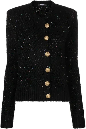 Balmain Cárdigan tejido de canalé