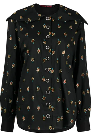 Chopova Lowena Top con bordado floral