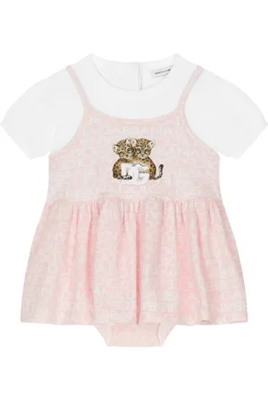 Dolce & Gabbana Vestido acampanado con logo estampado