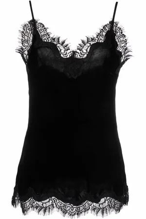 Gold Hawk Top estilo camisón con ribete de encaje