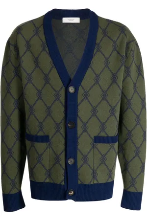 PRINGLE OF SCOTLAND Cárdigan con cuello en V y monograma en jacquard