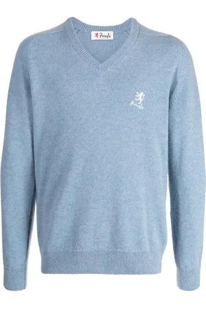 PRINGLE OF SCOTLAND Suéter con logo bordado y cuello en V