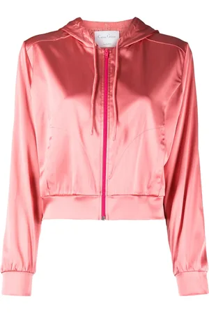CARINE GILSON Hoodie de seda con acabado satinado