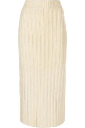 Jil Sander Falda midi tejida de canalé