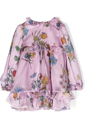 Roberto Cavalli Vestido de seda con estampado floral
