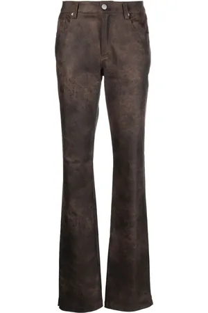 MISBHV Pantalones acampanados con efecto envejecido
