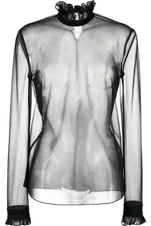 Serafini Blusa semitransparente con volantes