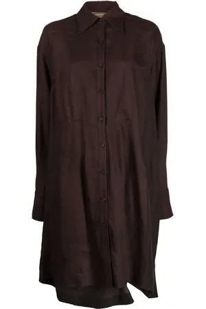 ZIGGY CHEN Vestido camisero con detalle drapeado