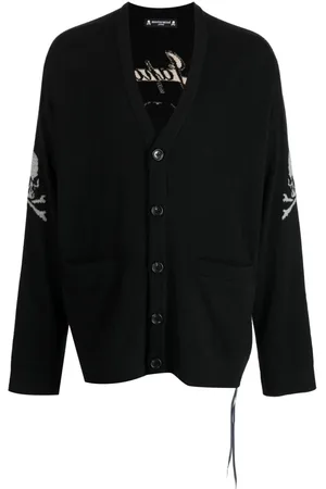 MASTERMIND JAPAN Cárdigan de cachemira con calavera en intarsia