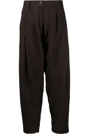 ZIGGY CHEN Pantalones tapered con motivo de cuadros