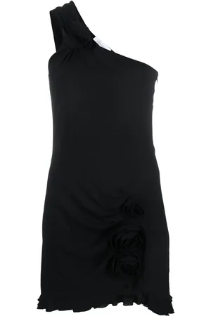 BLUMARINE Vestido corto con diseño asimétrico y aplique floral