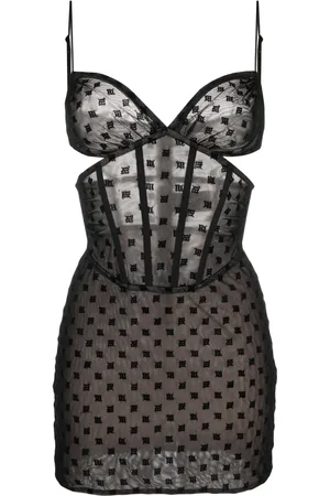 MISBHV Vestido corto estilo corset con monograma