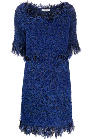 CHARLOTT Vestido con mangas tres cuartos y ribete de flecos