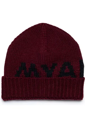 MYAR Gorro tejido de canalé con logo en intarsia