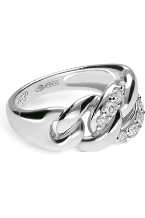 Leo Pizzo Anillo Groumette en oro blanco de 18kt con diamantes