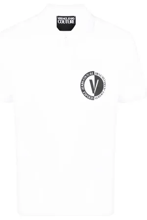 VERSACE Playera tipo polo con logo estampado