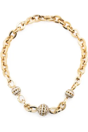 VALENTINO GARAVANI Collar de cadena con detalles de cristal 1980