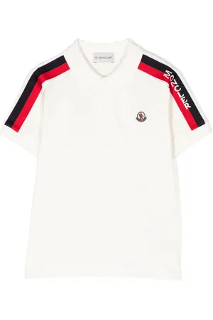 Moncler Playera tipo polo de piqué con parche del logo