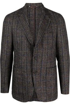 CANALI Blazer con botones y motivo de cuadros
