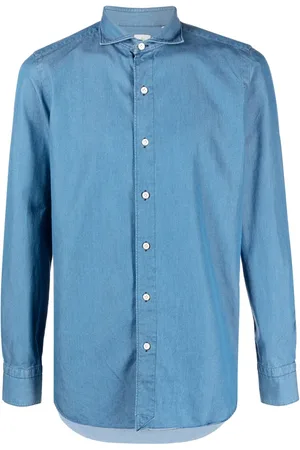 Finamore Camisa de mezclilla lisa