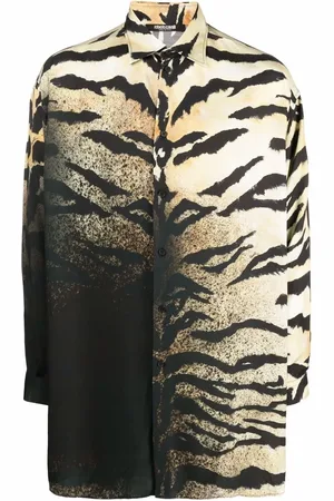 Roberto Cavalli Camisa degradada con estampado de tigre