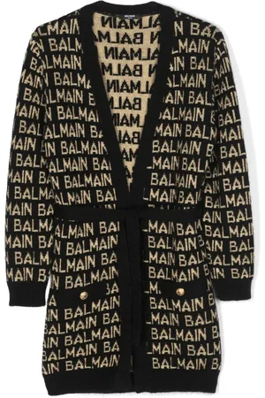 Balmain Cárdigan con logo en intarsia