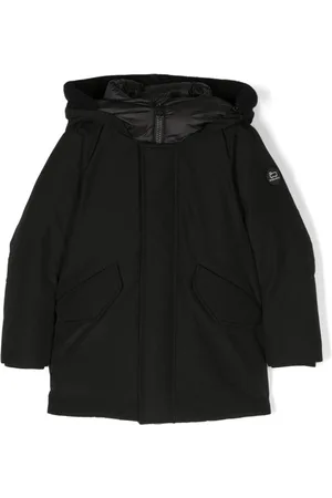 Woolrich Chamarra capitonada con capucha y parche del logo