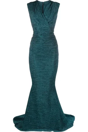 TALBOT RUNHOF Vestido de fiesta con glitter y cuello en V