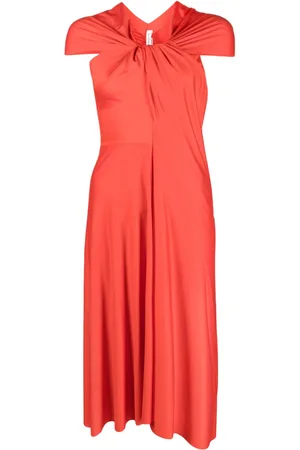 Victoria Beckham Vestido midi con diseño asimétrico y drapeado