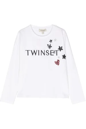 Twin-Set Playera manga larga con detalles del logo