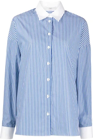 tibi Camisa Gabe con rayas estampadas