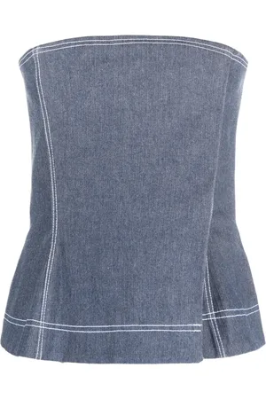 Ioana Ciolacu Top estilo bustier con costuras en contraste