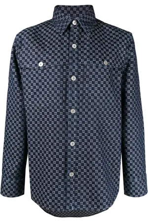 Balmain Camisa de mezclilla con monograma en jacquard