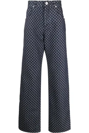 Balmain Pantalones anchos con monograma en jacquard