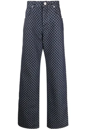Balmain Pantalones anchos con monograma en jacquard