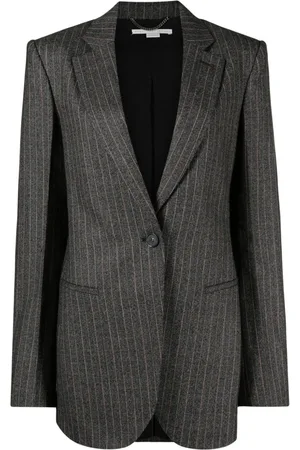 Stella McCartney Blazer con botones y rayas diplomáticas estampadas